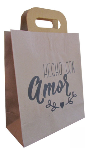 Bolsas Con Frases En Papel Madera (19x24cm) X50u