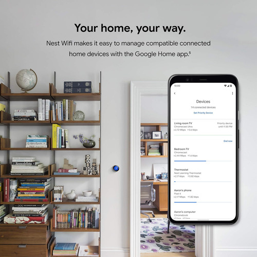Router Google Nest Wifi, 2da Gen, 613m2 De Cobertura, 3u.