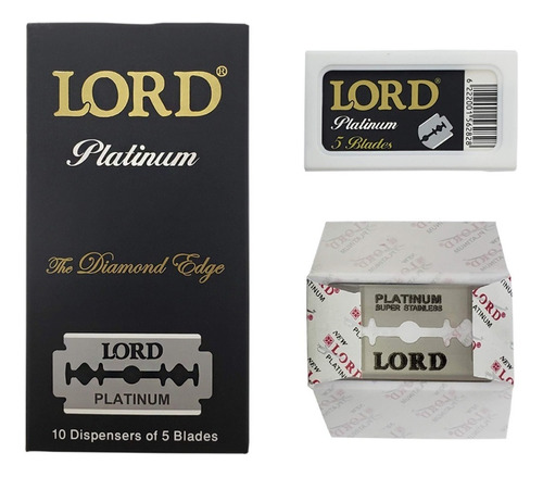 50 Laminas De Barbear Lord Diamond Edge - Original - Lb-006