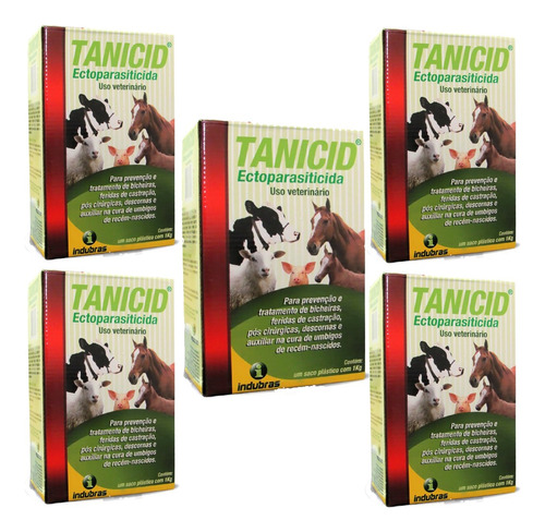 Kit 5x Tanicid Indubras1kg - Ectoparasiticida