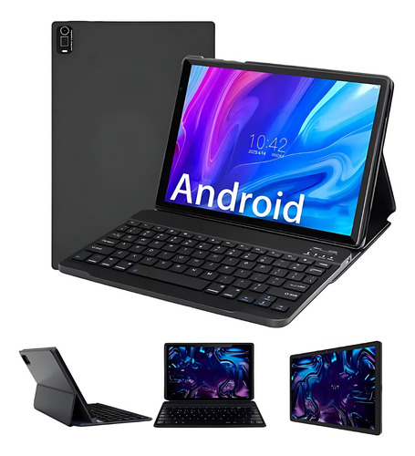 Tablet 6gb Ram + 128gb Teclado Capa Para Estudo E Trabalho Cor Preto