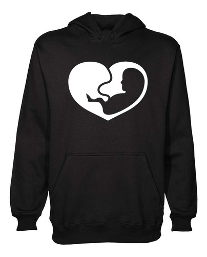 Buzo Canguro Silueta Corazon Bebe En La Panza Hoodie