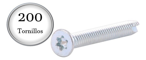 200 Tornillos Cabeza Plana Torx T/23 Galvanizado 1/4x2-1/2 P