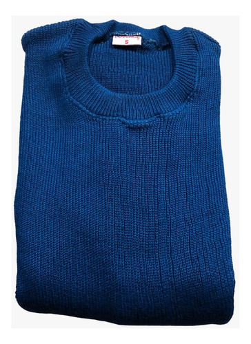 Sweater Tricota Con Parches Col. Azul