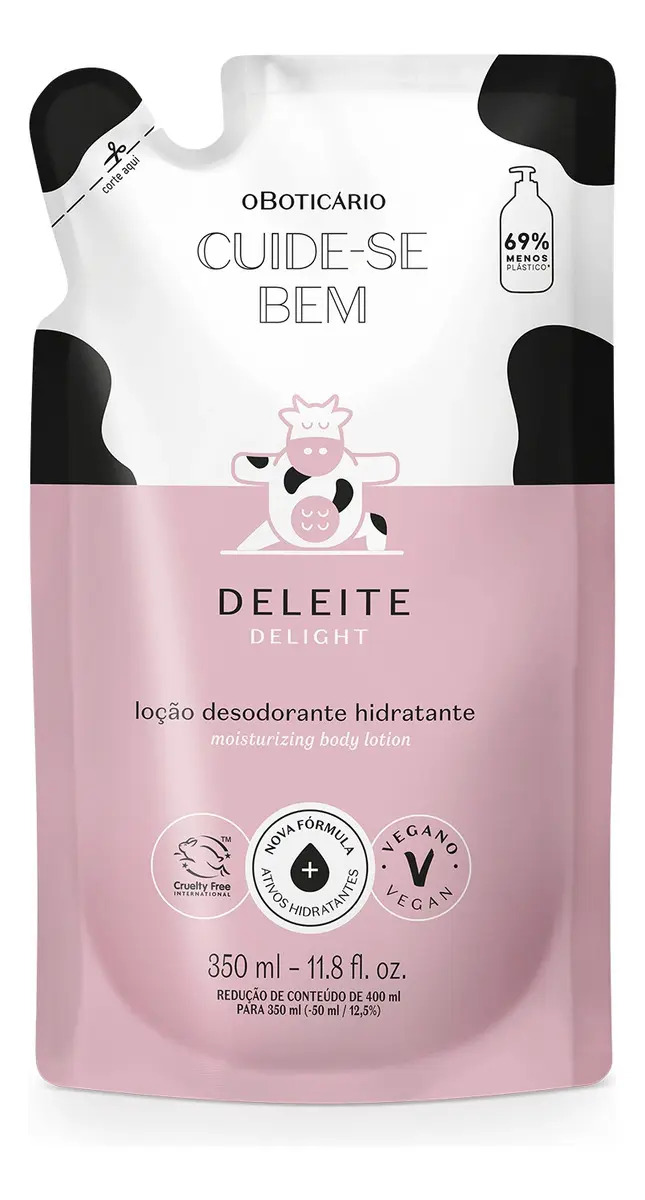 Refil Loção Hidratante Corporal Cuide-se Bem Deleite 350ml O Boticário