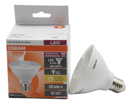 Foco Osram Par30 Led 9.5w 2700k E27 80488