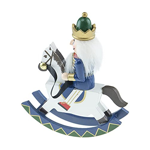 Caballo Mecedora Azul De 6 Pulgadas, Tradicional Nutcra...