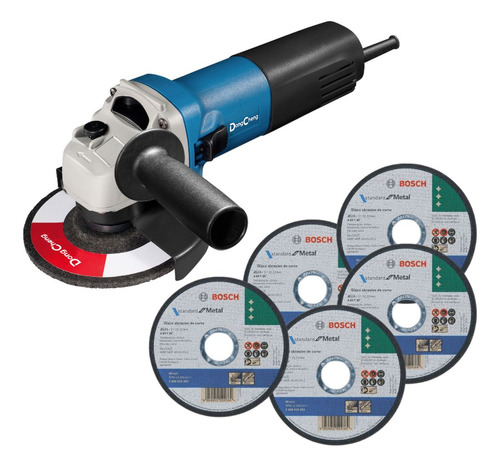 Miniesmeril Industrial Dc 4 1/2´ 850w + 5 Discos Bosch