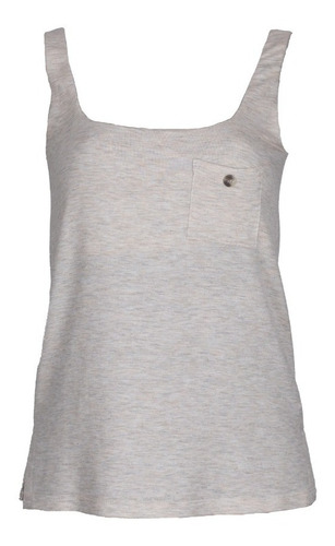 Blusa Basica Sin Manga, Bolsa En Frente Con Boton (752218)