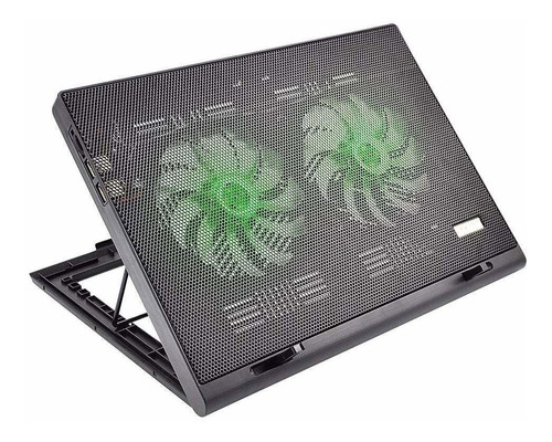 Base Cooler Para Notebook Power Gamer Multilaser Ac267 Cor Preto Cor do LED Verde