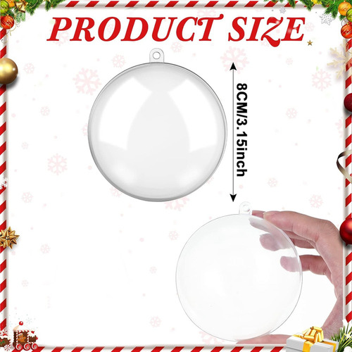 Ay 20pcs De Adornos Navideños Rellenables, Adornos Plást