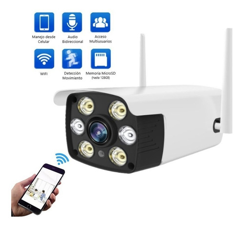 Cámara Wifi Exterior V.nocturna Led Alarma 160° 3mpx 1080p