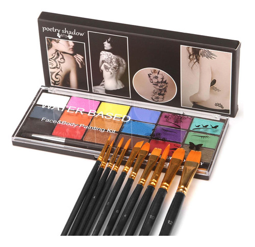 Kit De Pintura Facial De 18 Colores, Paleta 18 Colores Mate