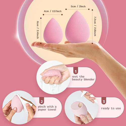 Para 8 Esponja Maquillaje Facial Para Base De De Belleza