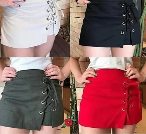 Short saia best sale trançado