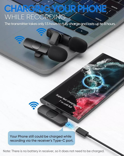 Micrãfc No De Solapa Inalámbrico Para Android/iPhone 2piezas
