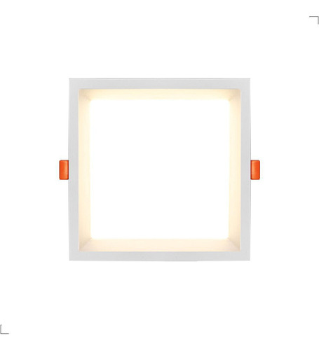 Painel De Embutir Led Recuado Branco 17,6x17,6 Quadrado 12w