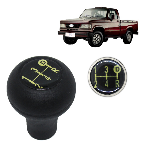 Manopla Bola De Câmbio D A20 Turbo 1985-1997 Preta E Dourado