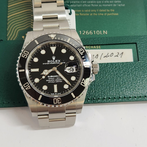 Rolex Submariner Date 41mm 2021 Completo Prateado Preto Preto