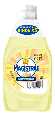 Detergente Magistral Ultra Limón Cremoso sintético en botella 215 ml