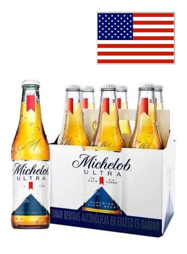 Kit 6 Cerveja Michelob Ultra Long Neck Importada 355ml - Usa