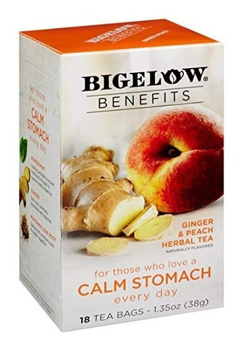 Bigelow Beneficios De Estómago Calma Ginger Peach Té De Hier