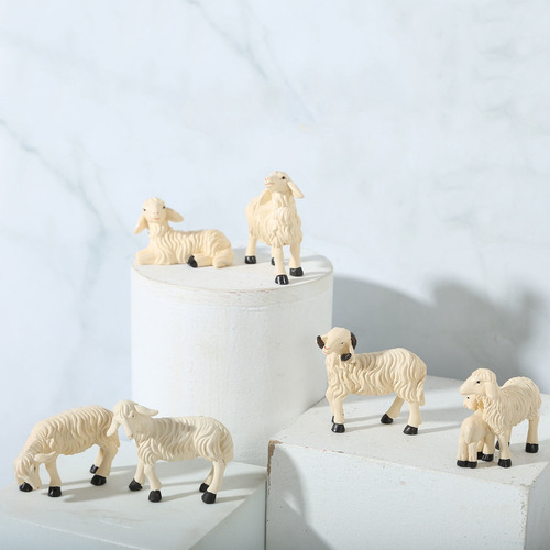 6 Unids/set Figuras De Animales De Granja Casa De Muñecas