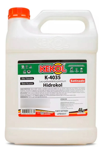 Hidrolaca Madera Plastificante Piso Melacril Kekol K4035 4l