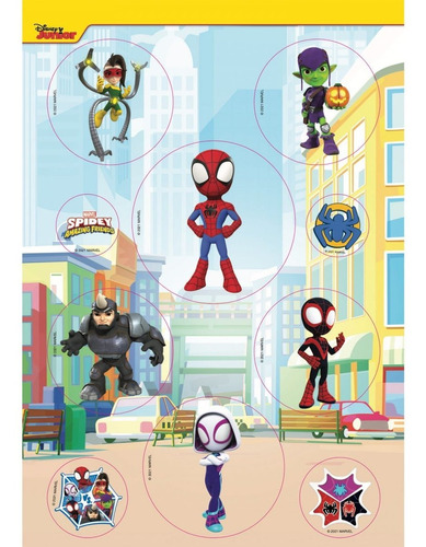 Livro Infantil 50 Páginas P Colorir Marvel Spidey E Amigos