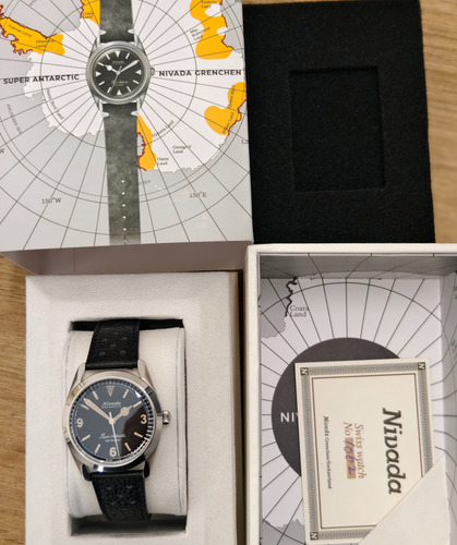 Reloj Nivada Grenchen Super Antartic 3.6.9 Automático Negro Plateado Negro (Usado)