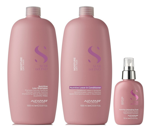 Shampoo 1000ml + Acondicionador + Spray Alfaparf Moisture