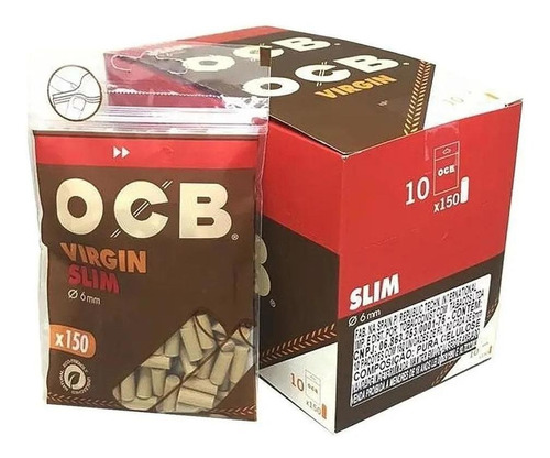 Caixa Filtro Ocb Slim Ecológico Brown Com 10 Pacotes