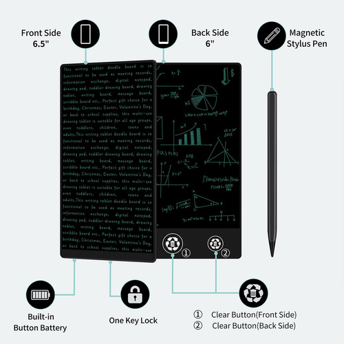 Ea Tableta De Escritura Lcd Yolipuli Fu De Doble Cara De