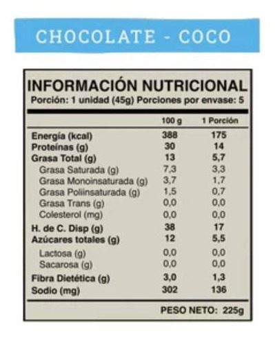 Imagen 2 de 2 de Suplemento en barra Wild Foods Wild Protein proteína sabor chocolate/coco en caja de 225g 5 un