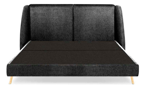 Cama Queen Size Trenton Negro Këssa Muebles