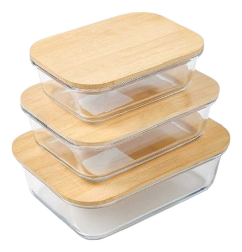 Set 3 Tupper De Vidrio