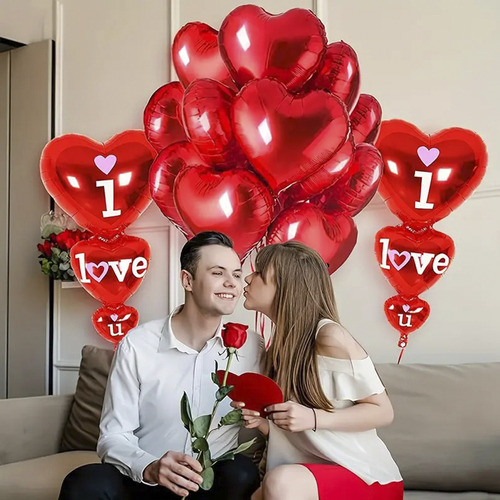 10 Globos Corazon Love San Valentin Amor Amistad 14 Febrero