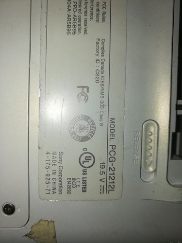 Netbook Sony Vaio Vpcw212ax Desarme (Usado)