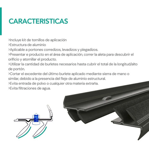 Imagen 5 de 8 de Zocalo Burlete Porton Levadizo Garage X 3mts