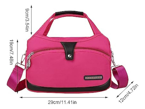 Oxford Fash Bolsos Impermeables De Tamaño Mediano Para Mujer Color Violeta Oscuro Diseño De La Tela Liso