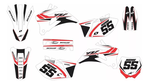 Adesivo Moto Cross Trilha Yzf 450 2006-2009 Branco Lm234