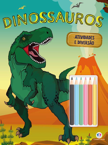 Livro De Atividades Dinossauros Com Lápis Colorir