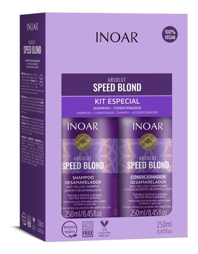 Inoar Kit Dúo Absolut Speed Blond Matizador Cabello Rubio