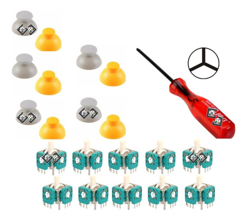 10 Palanca Joystick Capuchon Para Game Cube Gris Y Amarillo