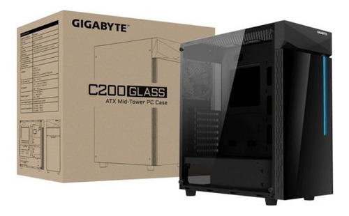Gabinete Gamer Gigabyte Rgb C200 Vidrio Templado Ctman Color Negro