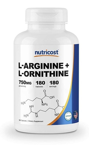 L Arginine L Ornithine 750mg X Capsula 180 Capsulas De Eeuu