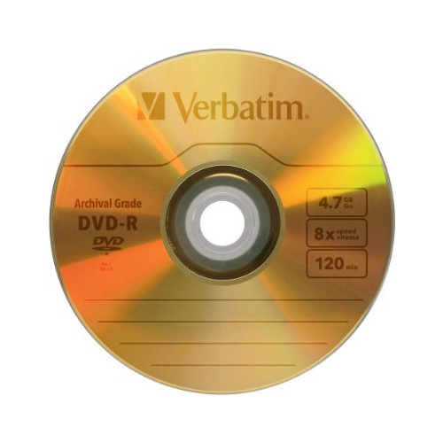 Verbatim Ultralife 47 Gb 8 X Oro Grado De Archivo Dvd-r Eje 