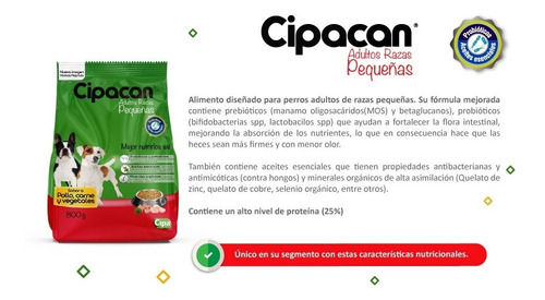 Cipacan Adulto Razas Peq. 800g