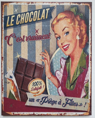 Chocolate Cuadro Cartel Vintage 22 Cm