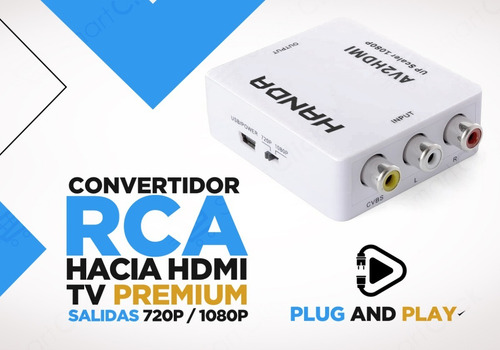 Imagen 3 de 10 de Conversor Rca A Hdmi Adaptador 1080p Camara Consola Play Led